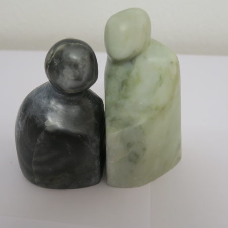 Couple en stéatite noir et vert pâle