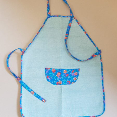 tablier de cuisine pour enfant, bleu