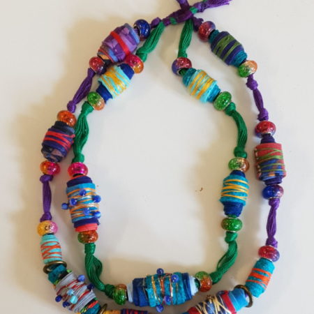 collier africain tissu vert