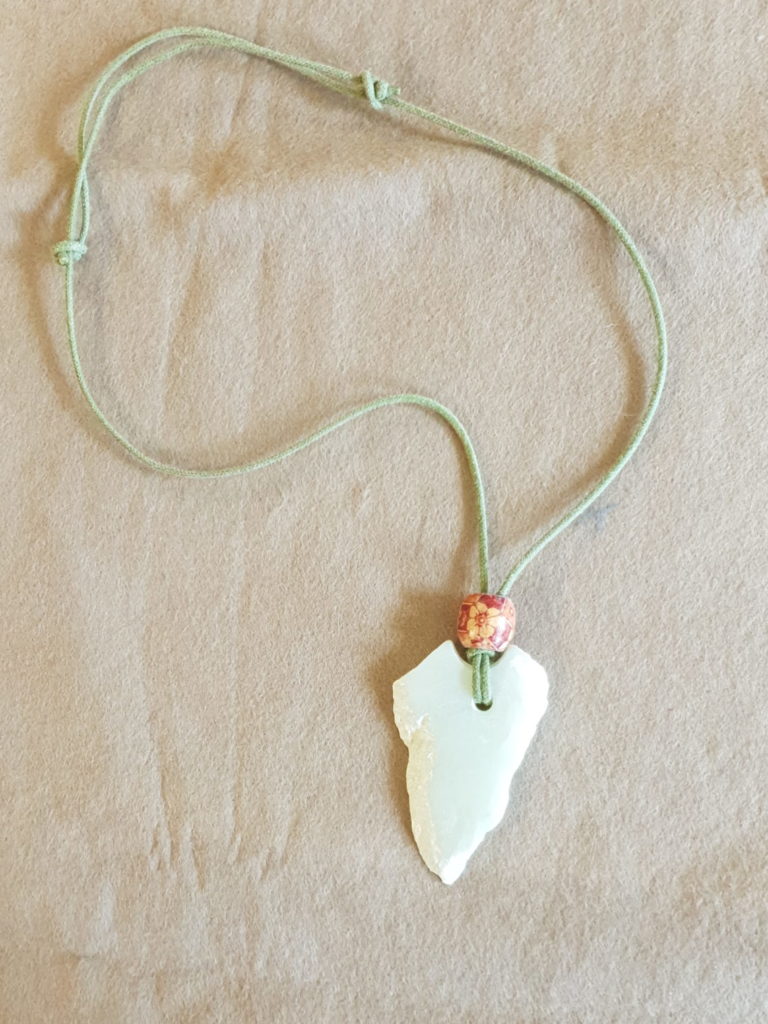 Pendentif ethnique, stéatite blanc