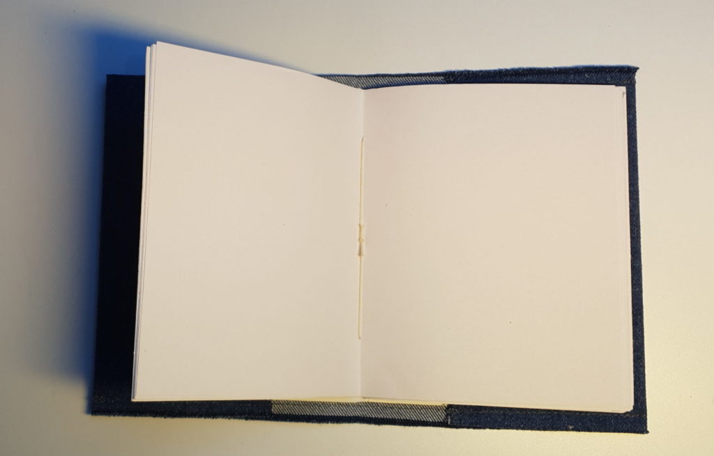 carnet avec housse amovible, jean's, pages intérieures
