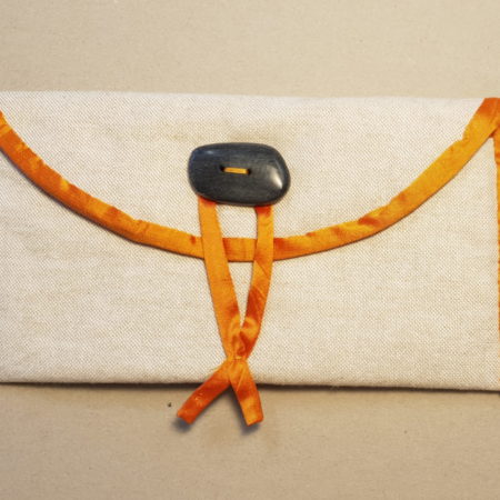 Pochette ou étui à lunettes, bords orange